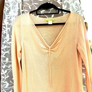 Sigrid Olsen V Neck long sleeves top Lightweight Sm